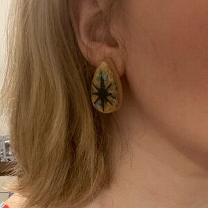 Vintage Style Confetti Lucite Starburst Earrings